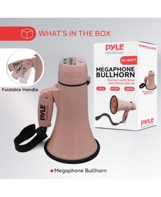Portable Megaphone with Siren, 20 Watt Power, Aux Input for MP3, Automatic Siren, Lightweight