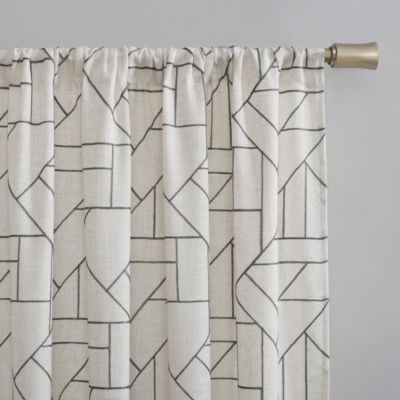 Jigsaw Embroidery Linen Blend Curtain