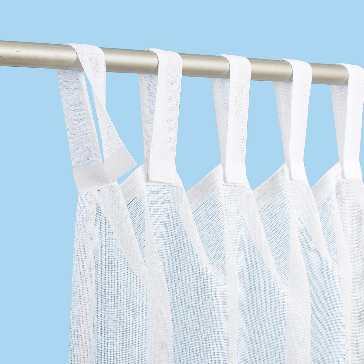 No. 918 Amina Open Weave Indoor/Outdoor Sheer Tab Top Curtain Panel