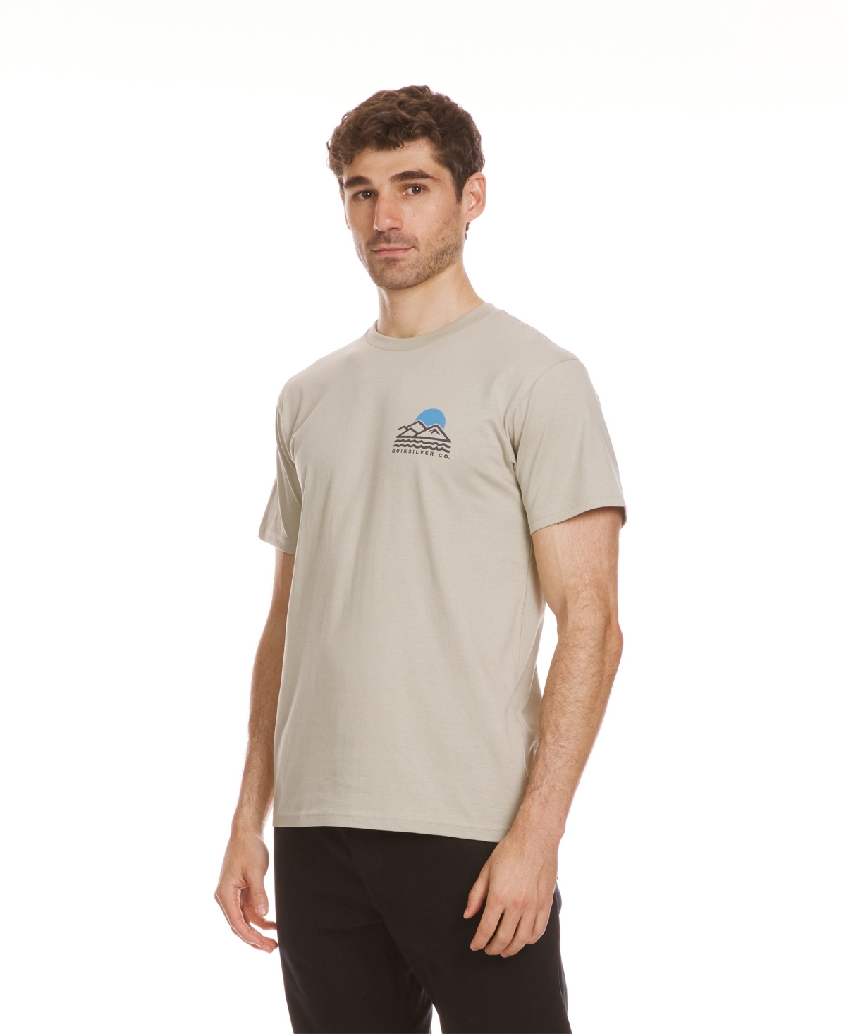 Quiksilver Men's Blue Lines Short Sleeve T-shirt In Pale Aloe