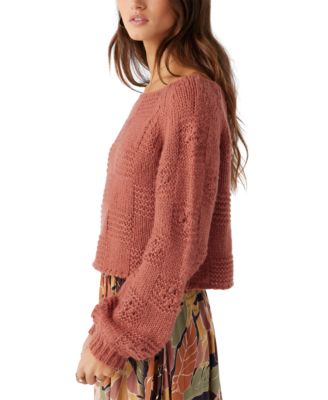 Juniors' Sacha Boat-Neck Long-Sleeve Sweater 
