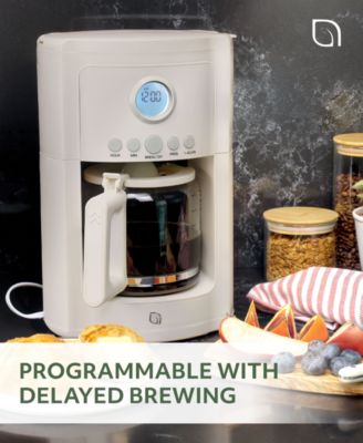 12 Cup Coffee Maker – Programmable Brewing Options with Timer, Beautiful Design, Glass Pot