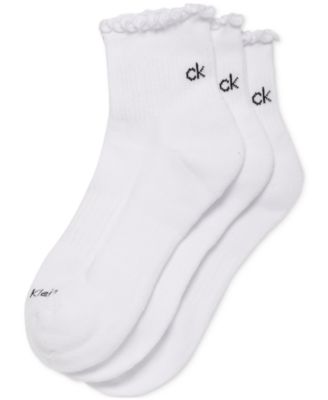 Women's 3-Pk. Ruffled Quarter Performance Socks