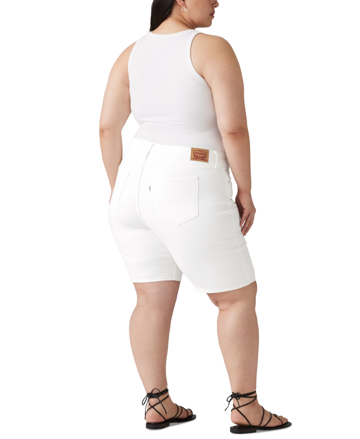 LEVI'S PLUS SIZE HIGH-RISE SHAPING BERMUDA SHORTS 