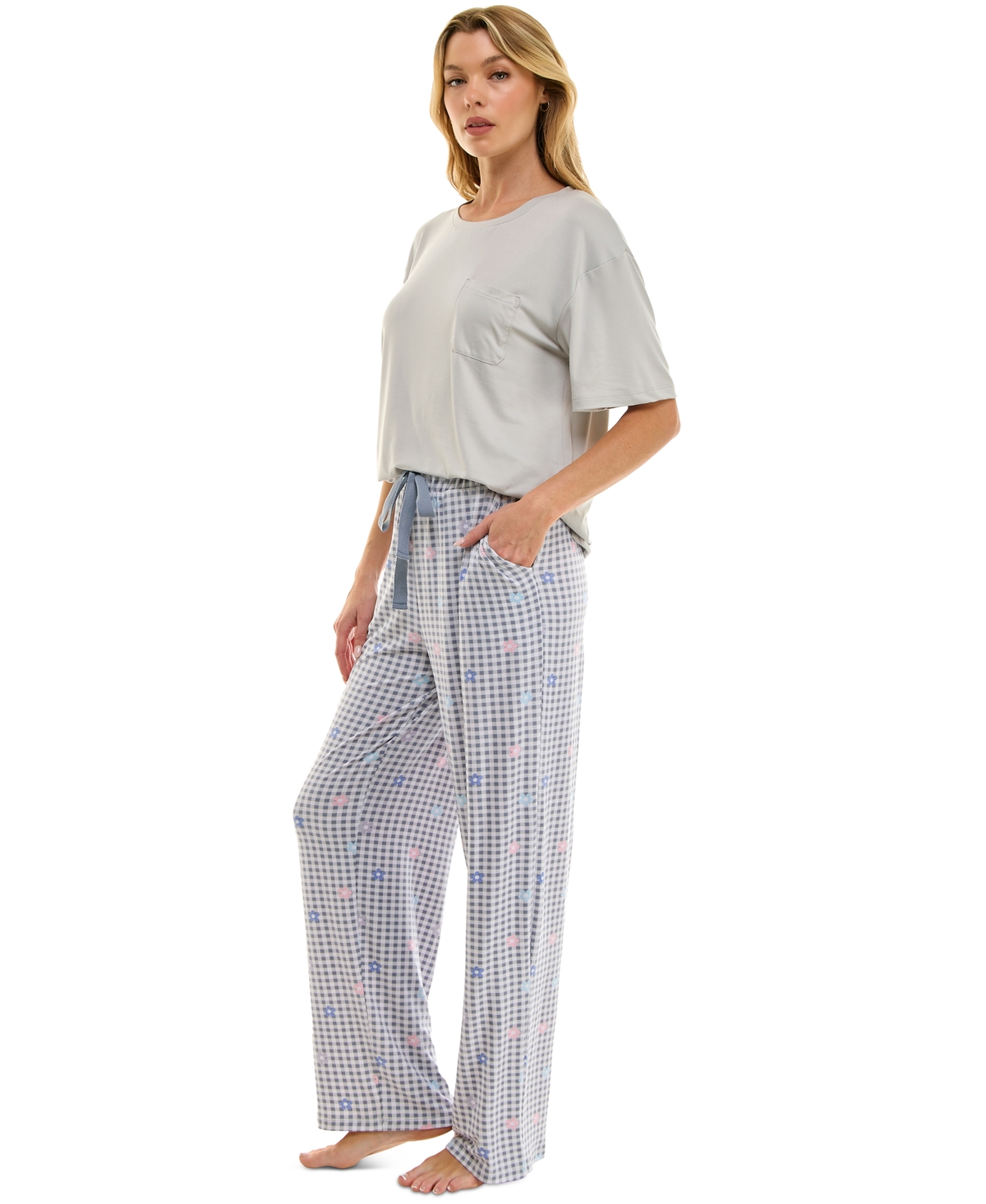 Roudelain Women's Printed Drawstring Pajama Pants In Laurie Ginghma Flowers