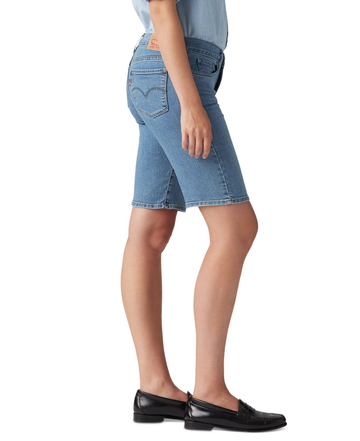Levi's Women's Mid-rise Shaping Bermuda Shorts In Camp Denim Short