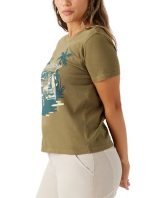 Juniors' Folky Crewneck Cotton Graphic T-Shirt 