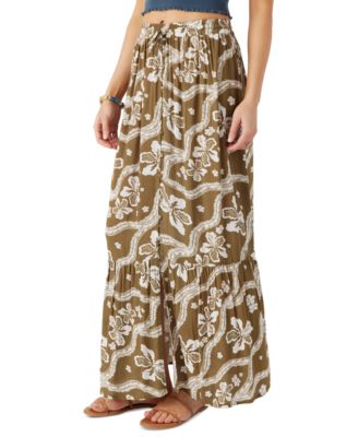 Juniors' Blaine Printed Button-Front Maxi Skirt 