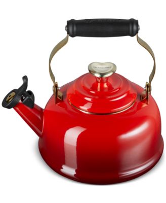 Enamel On Steel Whistling Kettle 1.7 Qt. Light Gold Heart