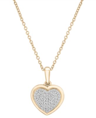 2-Pc. Set Diamond Heart Pendant Necklace & Earrings (1/3 ct. t.w.) in 14k Gold-Plated Sterling Silver, Exclusively at Macy's
