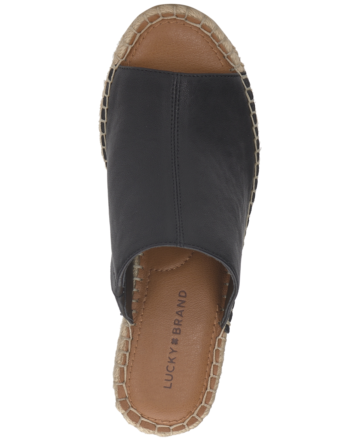 Shop Lucky Brand Women's Cabriah Platform Wedge Sandals In Black Leather