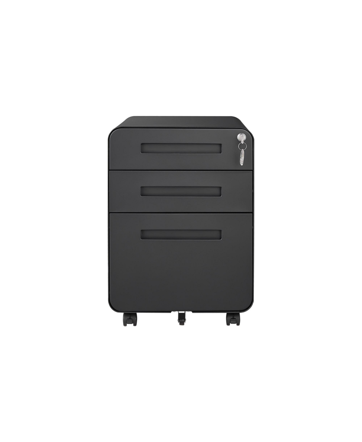 3 Drawer Mobile File Cabinet Under Desk Office Versatile Storage Cabinet for Legal/Letter/A4 Files, 5 Wheel Design Anti-Tilting - Black