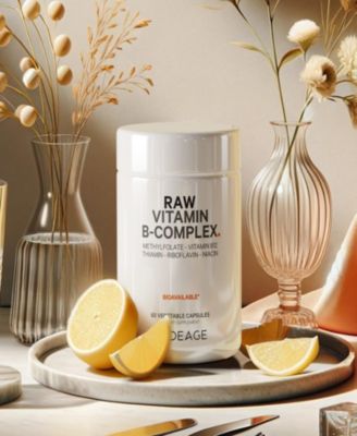 Raw Vitamin B-Complex Supplement - Essential B Vitamins with Probiotics, Digestive Enzymes, Fruits & Vegetables Methylfolate - Biotin, 60 Capsules