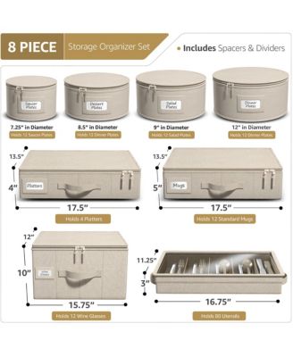 Hard Shell Dinnerware and Mug Storage Cases 8-Piece Set