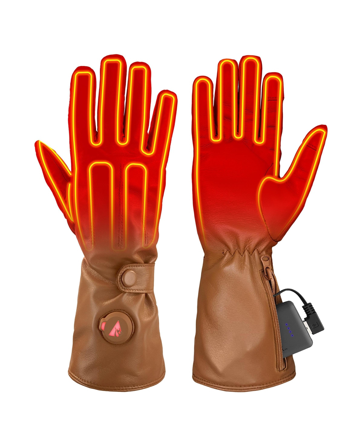 5V Battery Heated Leather Dress Glove - Women's - Tan - Xs - Tan