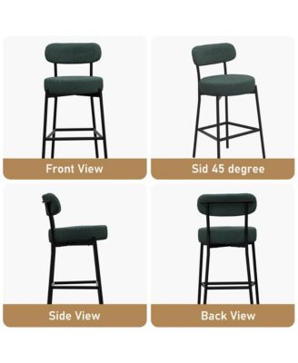Bar Stools Set of 2, 27 Inches Counter Height Kitchen Bar Stools with Back, Modern Metal Tall Bar Stools for Kitchen Island