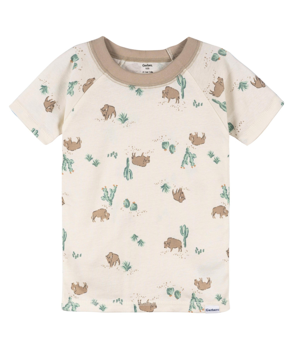 Gerber Toddler Boys Pajamas Set, 4 Piece, Buffalo -pastel Brown