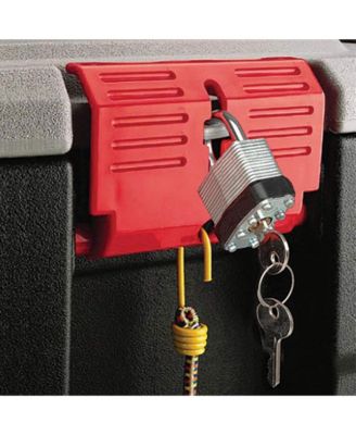 35 Gallon Black Action Packer Lockable Latch Storage Box Tote, Single