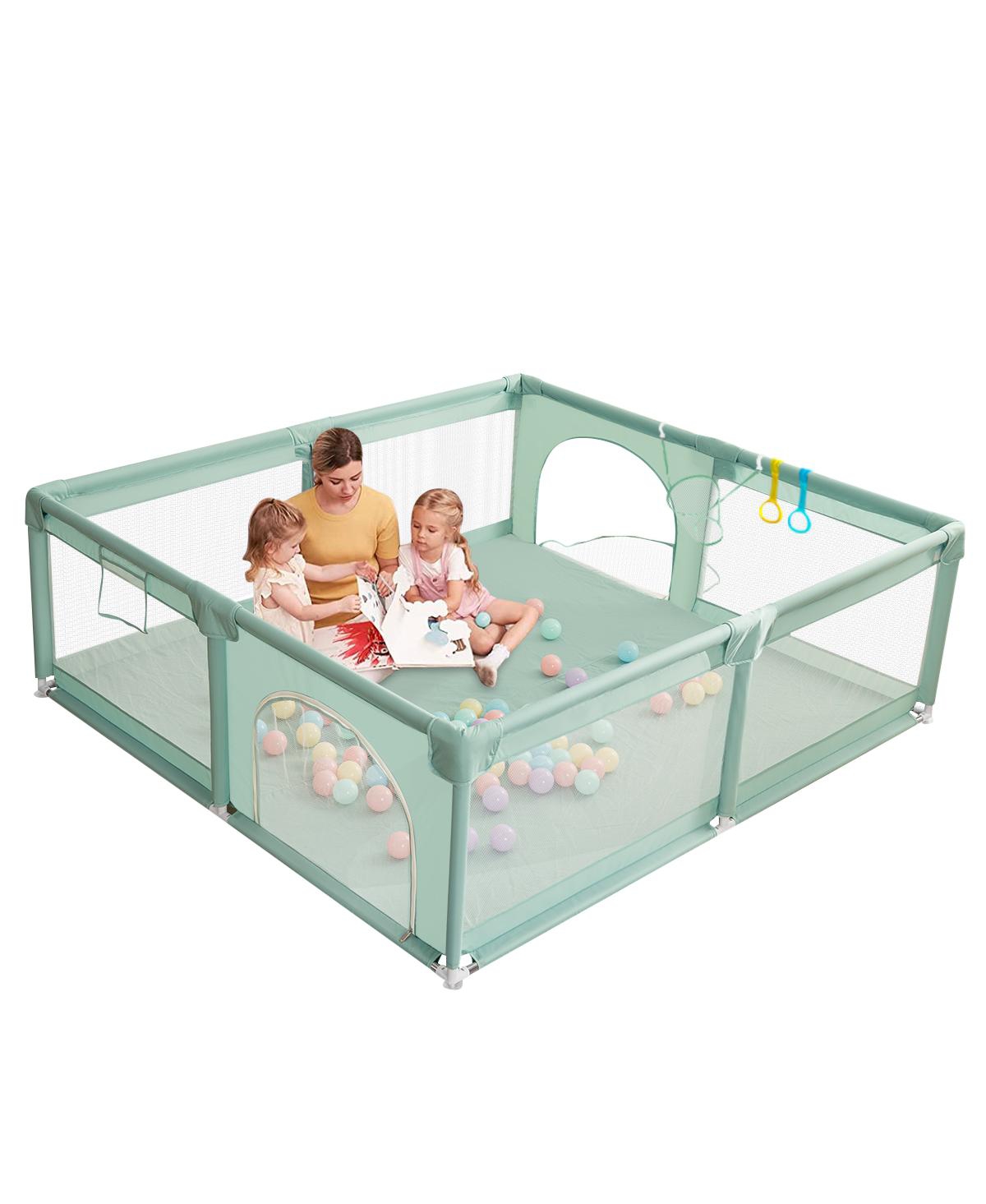 Comomy Baby Playpen, 71x79'' Extra Baby Playard, Kids Activity Center with Anti-Slip Base, Safety Play Yard for Infants Toddlers