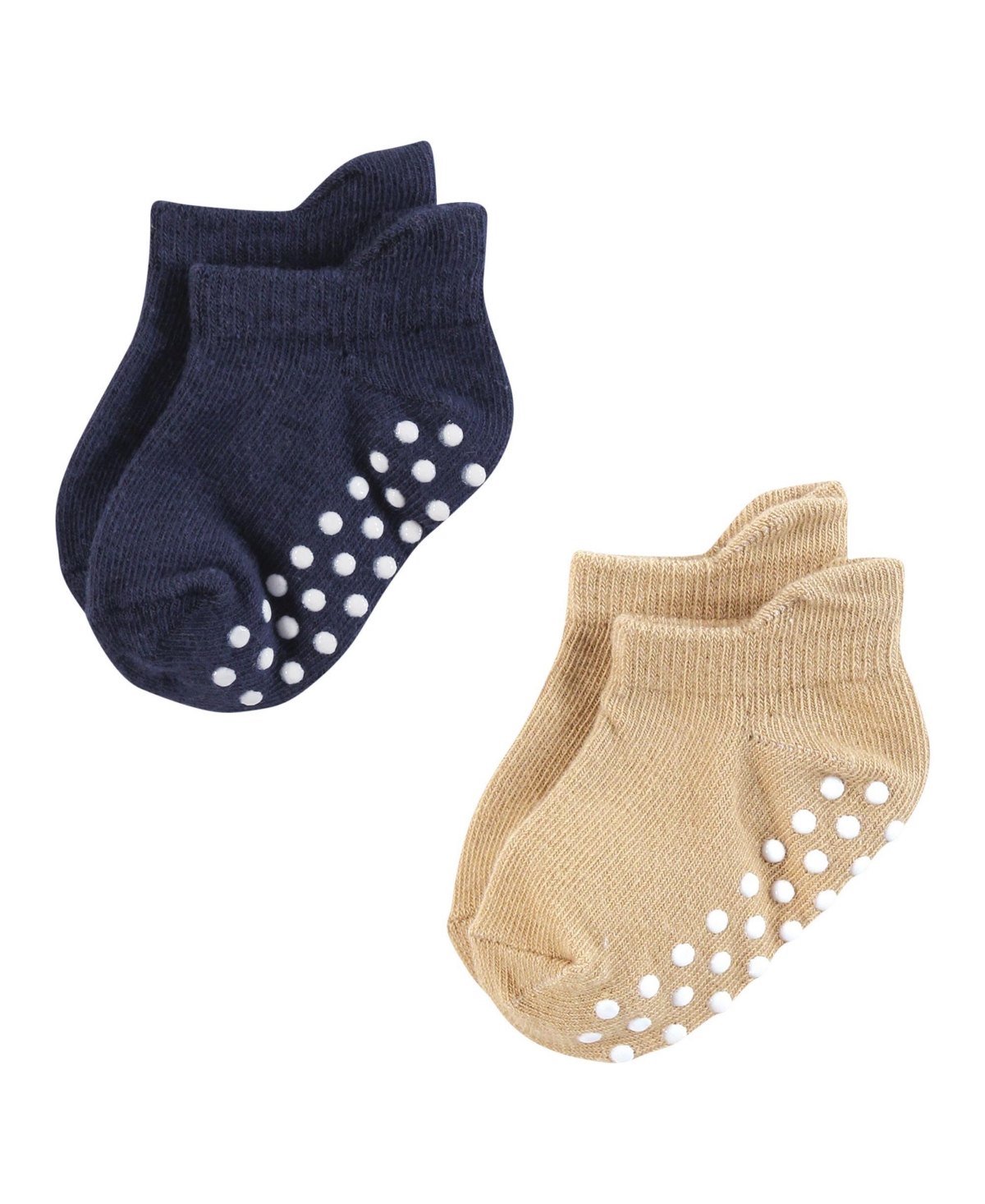 Touched by Nature Baby Boys Organic Cotton Socks with Non-Skid Gripper for Fall Resistance, 0-6 Months - Blue neutral