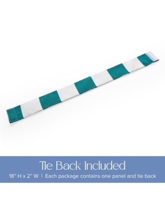 Outdoor Cabana Stripe UV Protected Privacy Tab Top Curtain Panel, 52"x84"