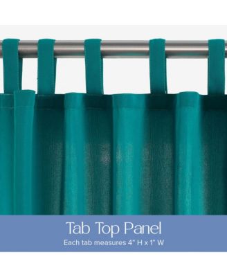 Outdoor Cabana Solid UV Protected Privacy Tab Top Curtain Panel, 52"x108"