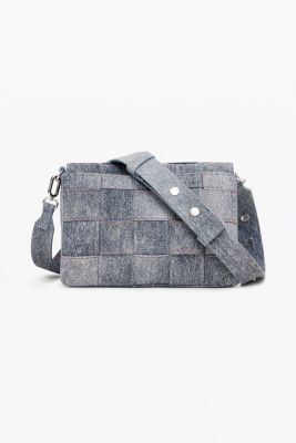 Women's Medium braided denim-effect bag