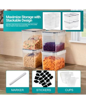 4 Pack (121oz/15cups) Airtight Food Storage Containers with Lids