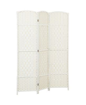 6 Panel Room Divider Hand-Woven Freesding Partition,
