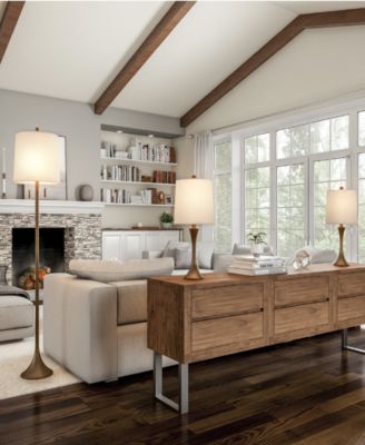 Modern Flared Base Table and Standing Lamp, Set of 3