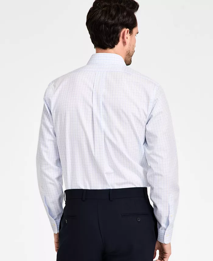 Men's Regular-Fit Non-Iron Spread Collar Tattersall Broadcloth Dress Shirt - thumbnail 4