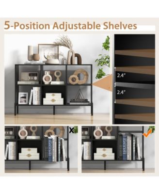 Open-Back Bookshelf with Drawer for Study