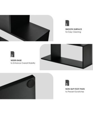 6 Tier S-Shaped Bookshelf Storage Display Bookcase Decor Z-Shelf