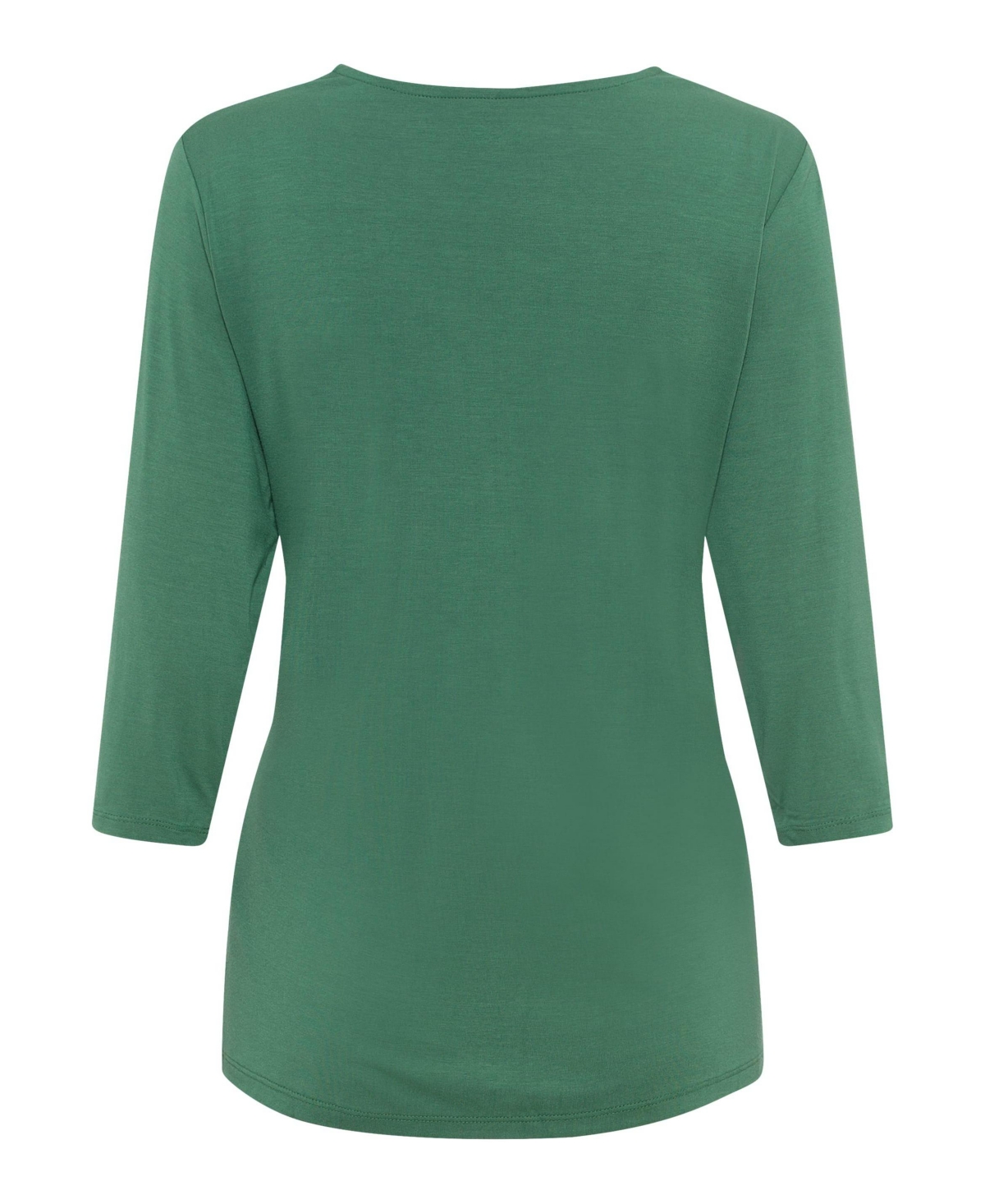 Olsen Women's 3/4 Sleeve Criss Cross Neck Tee