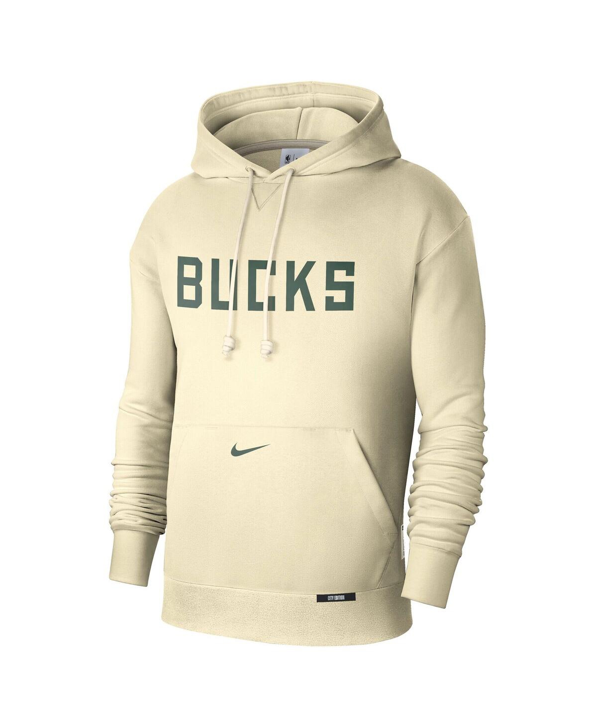 Nike Men's White Milwaukee Bucks 2024/25 City Edition Courtside Standard Issue Pullover Hoodie In White,green