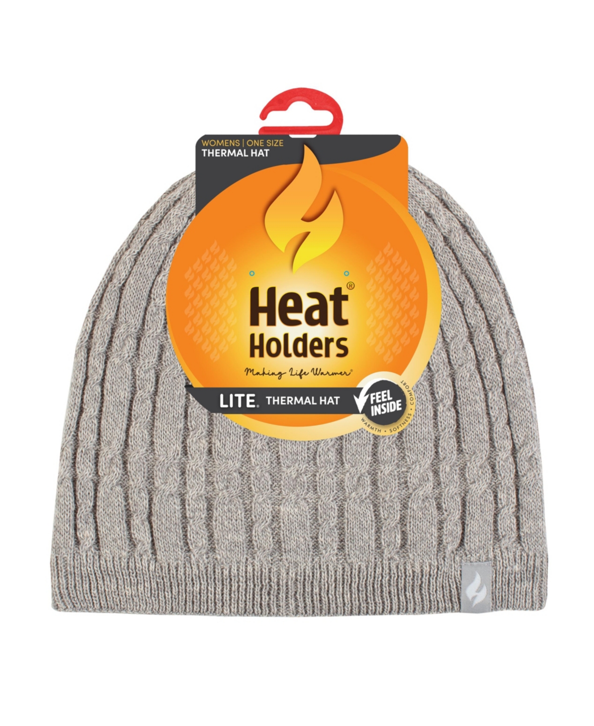 Heat Holders Lite Anna Cable Knit Hat In Cloud Gray