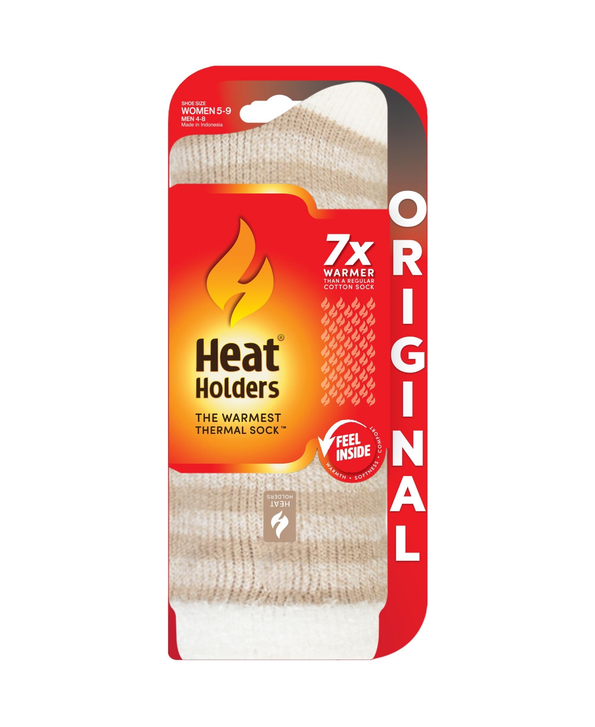 Heat Holders Avery Stipe Crew Socks In Oatmeal