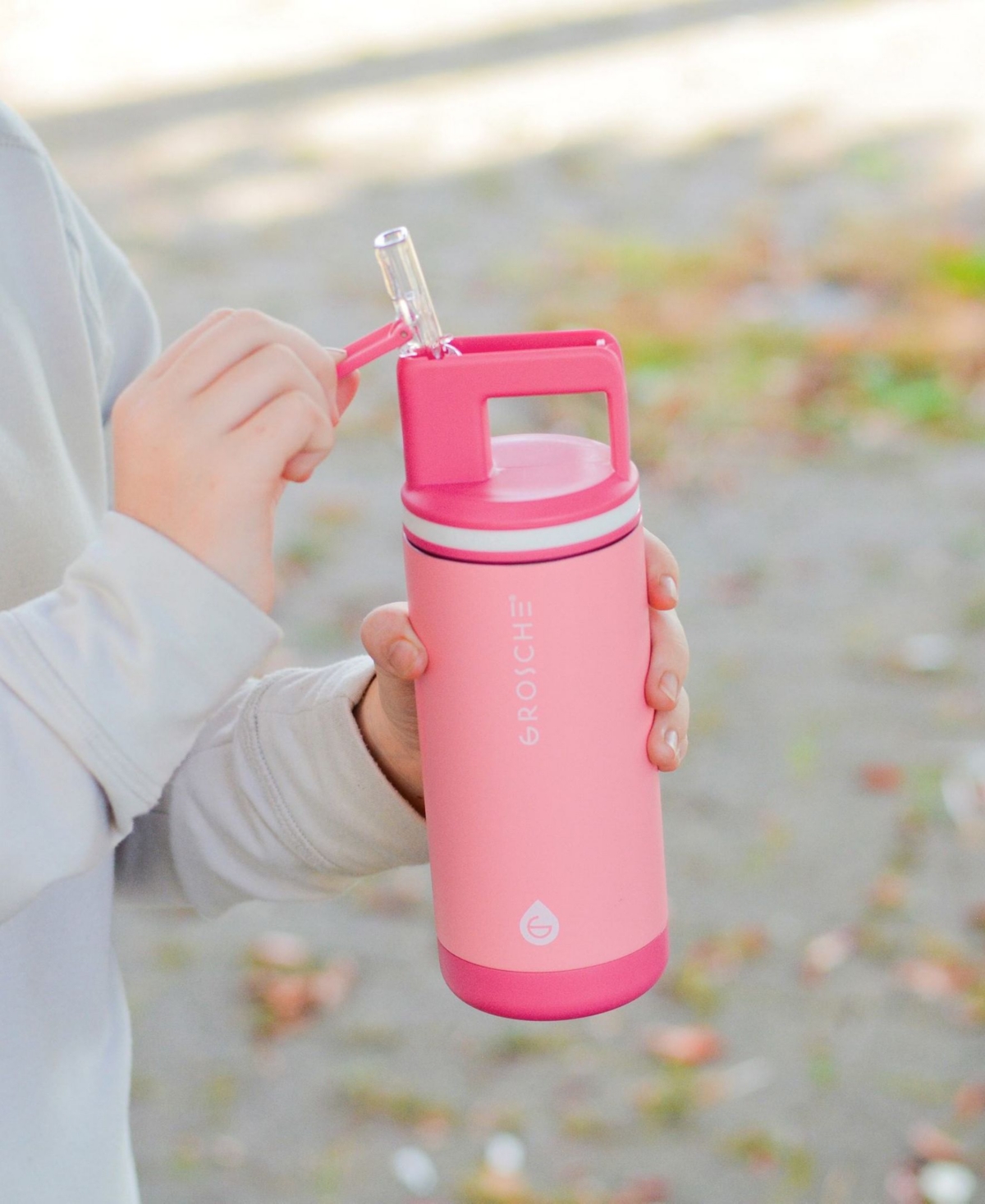 Grosche Alpine Flip 'n Sip 2-pc. Kids Insulated Water Bottle With Straw In Pink,purple