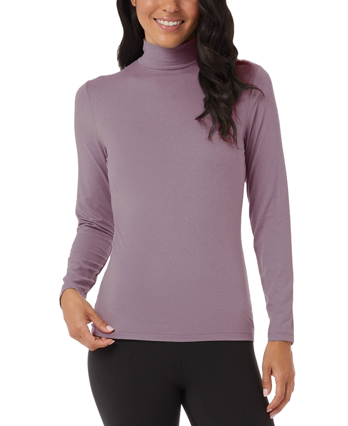 32 Degrees Women's Long-sleeve Mock-neck Top In Fig Purple