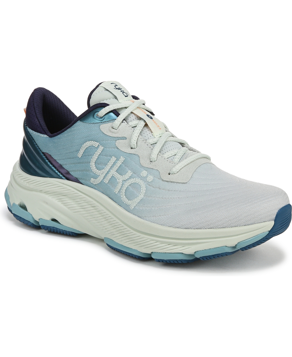 Ryka Premium Women's Devotion X Max Plus Lace Up Walking Sneakers In Icicle Green Mesh Fabric