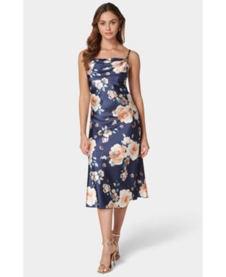 women's bebe satin midi slip dress Women's bebe Satin Midi Slip Dress Color: Rust Size: LARGE
