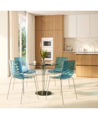 Astor Water Ripple Design Dining Chair Set of 4