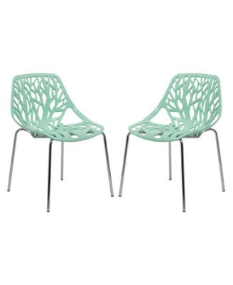 Modern Asbury Dining Chair w/ Chromed Legs, Set of 2