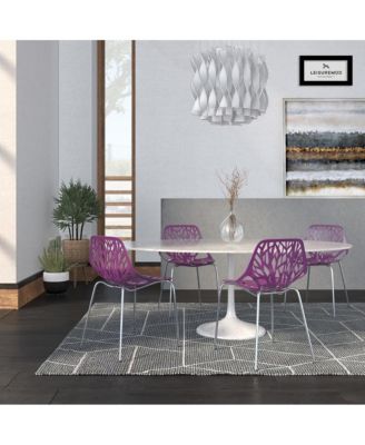 Modern Asbury Dining Chair w/ Chromed Legs, Set of 4