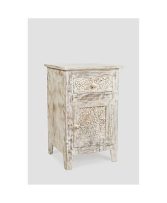 Global Archive Hand Carved Mango Wood Accent Table