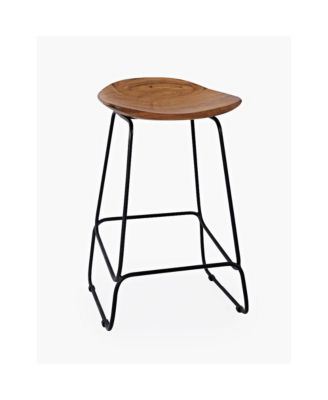 Nature's Edge Solid Acacia Counter Height Backless Stool (Set of 2)