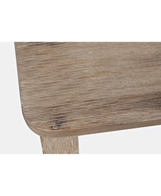 Eastern Tides Coastal Wire-Brushed Acacia Backless Counter Barstool (Set of 2)