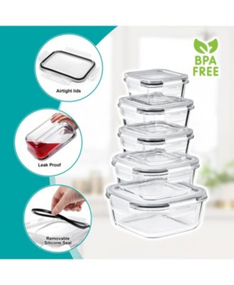 Glass Food Storage Containers with Lids - Airtight, Microwave, Fridge, Dishwasher, Oven Safe, BPA-Free, Stackable, Meal Prep Containers