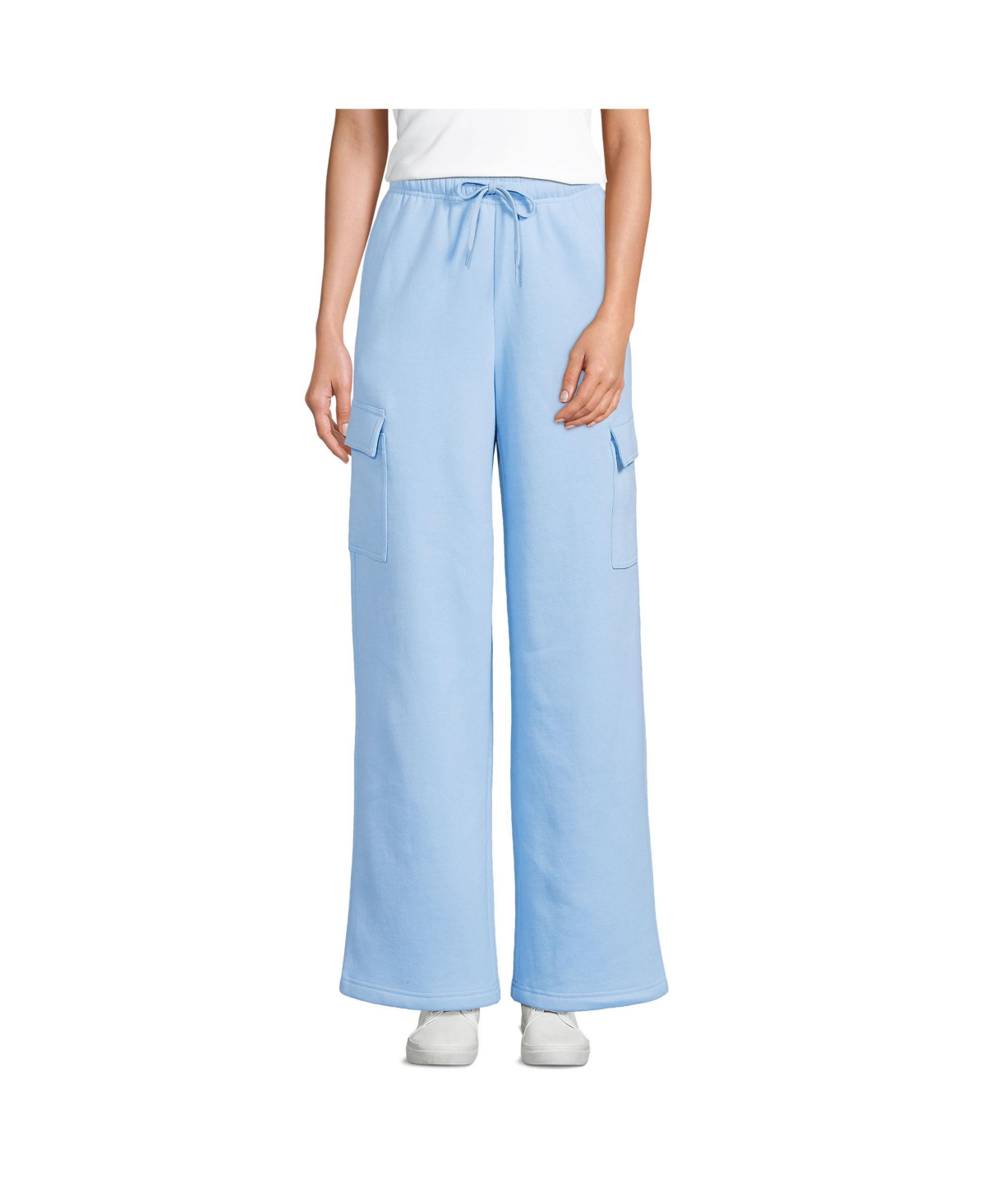 Women's Serious Sweats High Rise Wide Leg Cargo Pant - Set Bottom - Bermuda blue