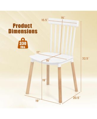 Set of 4 Windsor Dining Chairs Dining Chairs w/ Spindle Backs & Curved Seats